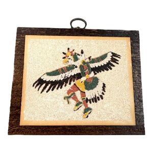 Native American Sand Art Picture Frame "The Eagle Dance Ceremony Rainbow Way Ltd